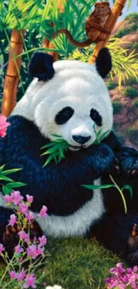 Make your phone come alive with this stunning panda live wallpaper