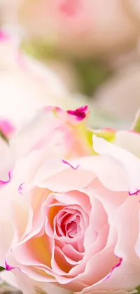 This phone live wallpaper showcases a stunning close-up of a pink rose flower on the ground