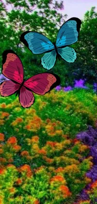 Bring the beauty of nature to your phone with this live wallpaper! Vibrant butterflies gracefully flit about in a field of colorful flowers, while the seasons change right before your eyes