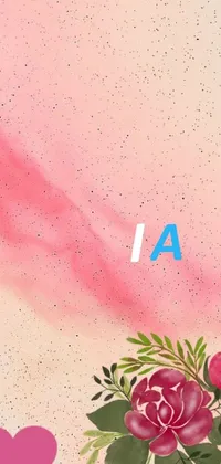 This live wallpaper features a bunch of flowers on a table with the letter "a" and "i" in a playful font