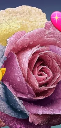 This live wallpaper features a close-up of a beautiful flower with a smiley face on it