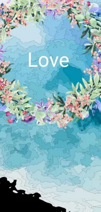 Looking for a stunning phone live wallpaper that will add a touch of elegance to your device? Look no further than this beautiful floral wreath with the word love on it