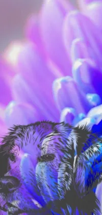 Enhance your phone's visual appeal with this captivating live wallpaper featuring a digital painting of a dog's face captured in furry art style