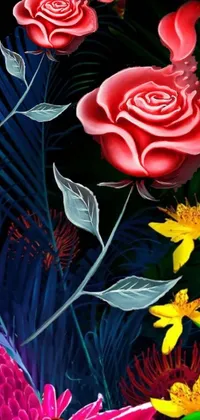 Looking for a lively and colorful live wallpaper for your phone? Try this digital painting of a bunch of flowers by Zahari Zograf