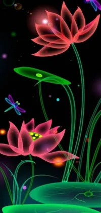 Transform your phone with a mesmerizing live wallpaper depicting a field of flowers under a starry sky