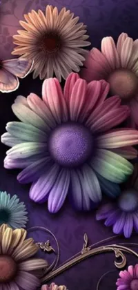 Decorate your phone with this exquisite digital painting of flowers with petals delicately falling from them