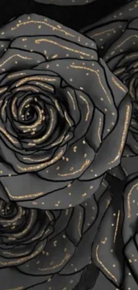 Looking for a striking phone wallpaper that combines elegance and mysticism? Look no further than this stunning digital art piece featuring a close-up of black roses