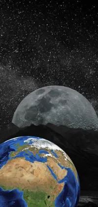 Transform your device into a stunning moonscape with this surreal live wallpaper