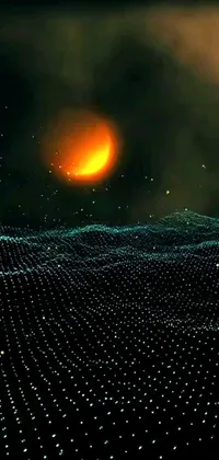 This phone live wallpaper features a captivating computer-generated image of a black hole surrounded by a 3D mesh, providing an immersive and realistic experience