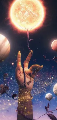 This stunning live wallpaper features a vibrant digital art scene of balloons