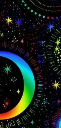 This mesmerizing live wallpaper features a black background with a dazzling display of colorful fireworks and stars