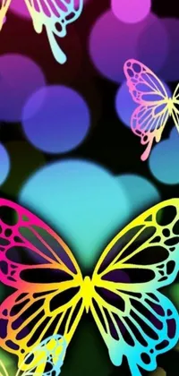 Add a touch of elegance to your phone screen with a vibrant and colorful butterfly live wallpaper