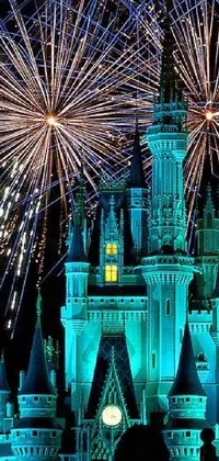 Transform your phone screen into a fairy tale with this enchanting live wallpaper featuring a majestic castle and dazzling fireworks on a magical backdrop