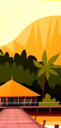 Nature Orange Landscape Live Wallpaper