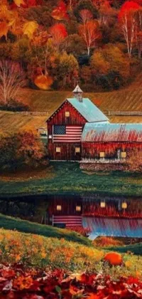 Experience the beauty of American country living right on your phone with this breathtaking live wallpaper