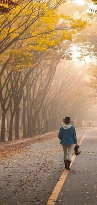 This stunning live wallpaper captures the essence of a breathtaking morning in autumn