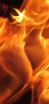 Get fired up with this stunning phone live wallpaper featuring an up-close view of fiery flames flickering and roaring