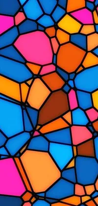 Get ready to upgrade the look of your phone! Our live wallpaper features a stunning close-up of a colorful stained glass window, generating a unique and captivating artistic pattern with the use of voronoi technology