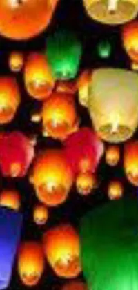 This phone live wallpaper features a stunning image of colorful paper lanterns that float in the air, creating a lively and festive background for your device
