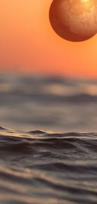 Experience the stunning beauty of nature with this incredible phone live wallpaper that captures the charm of a sunset over the water