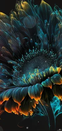 This beautiful phone live wallpaper showcases a vivid sunflower in striking high definition
