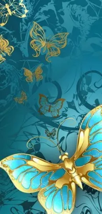 Looking for an elegant, nature-inspired live wallpaper for your phone? Check out this stunning Blue and Gold Butterfly wallpaper
