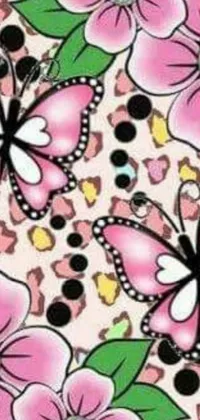 This stunning live wallpaper features vibrant, colorful flowers and butterflies against a pink background, creating a sense of peace and joy every time you use your phone