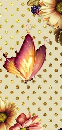Looking for a stunning phone live wallpaper that features beautiful flowers and a butterfly? Check out this baroque-inspired vector art design, available now on Pixabay! With a background of shiny gold and sparkling gems, this wallpaper is perfect for those who love a touch of elegance and luxury on their phone screen