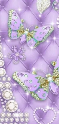 Looking for an elegant phone live wallpaper to brighten up your screen? Check out this stunning purple butterfly design, complete with a gorgeous quilt backdrop
