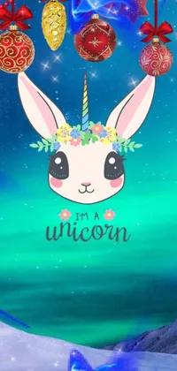 This magnificent phone live wallpaper depicts an adorable bunny wearing a wreath on its head against a magical backdrop