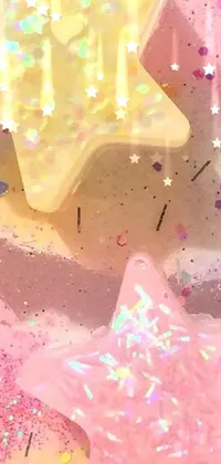 This phone live wallpaper showcases a charming scene of star shaped soap on a table