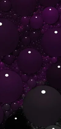 "Add some whimsy to your phone with this purple bubble live wallpaper featuring cascading bubbles in digital art style
