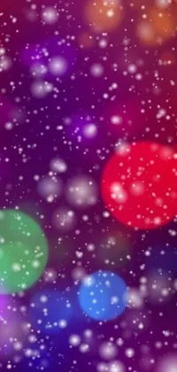 Experience the winter-themed phone live wallpaper with stunning lights shining bright in the snow, perfect for anyone who appreciates digital art and abstract designs