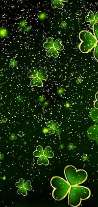 This green clover phone live wallpaper is a trending digital art image that pops with vibrant greens