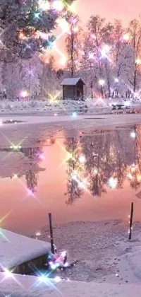 Experience the serene beauty of winter with this live wallpaper