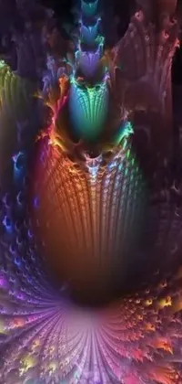 This live phone wallpaper features a stunning computer-generated image of a flower