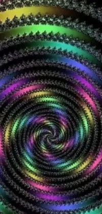 This phone live wallpaper showcases a stunning spiral design with vibrant colors that will captivate you