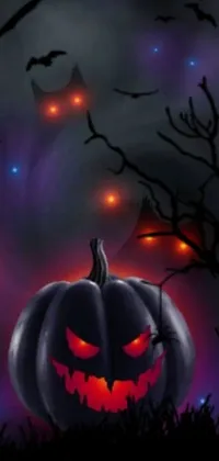 Get into the spooky Halloween vibe with this phone live wallpaper