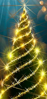 The phone live wallpaper portrays a realistic Christmas tree adorned with colorful and twinkling lights
