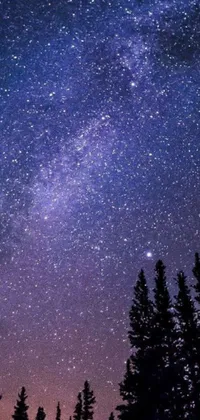 "Enjoy the magic of a starry night sky with this phone live wallpaper