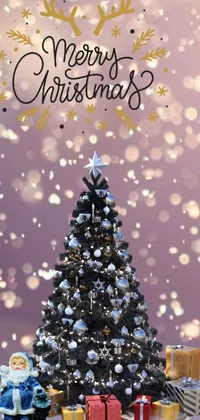 Add some holiday magic to your phone with this stunning live wallpaper! Featuring a charming Christmas tree decorated with colorful ornaments and topped with a shining star, this wallpaper sets a festive scene for the winter season