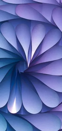 This phone live wallpaper features eye-catching paper flowers arranged in a stunning organic pattern
