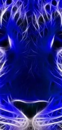 This live wallpaper features a gorgeous blue leopard's face up close, set against a background of psychedelic art