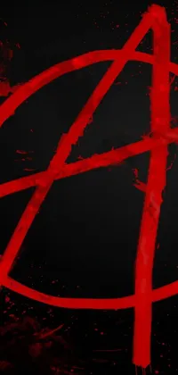 This edgy live wallpaper features a vibrant red anarchy symbol on a black background with grungy markings and bold "Anarchy" text in white