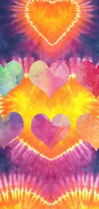 Heart Pattern Wallpaper Background for iPhone {Pastel Rainbow