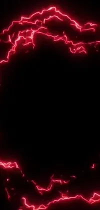 Transform your phone screen with this dynamic live wallpaper featuring a circle of red lightning bolts set against a black background