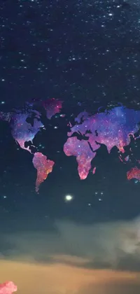 Enchant your phone screen with our ethereal live wallpaper of a starry sky map