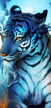 Looking for a stunning live wallpaper that adds a touch of magic to your phone screen? Check out this incredible fantasy art design featuring a proud tiger and graceful goldfish