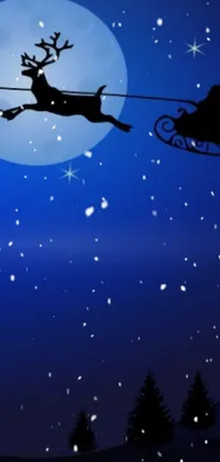 This stunning live wallpaper showcases a picturesque winter scene with a full moon backdrop