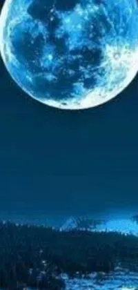 This phone live wallpaper showcases a stunning image of a full moon in the night sky